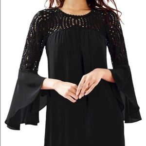 Lilly Pulitzer Bell Sleeve Lace Amenna Dress in Onyx (Black) Size 6